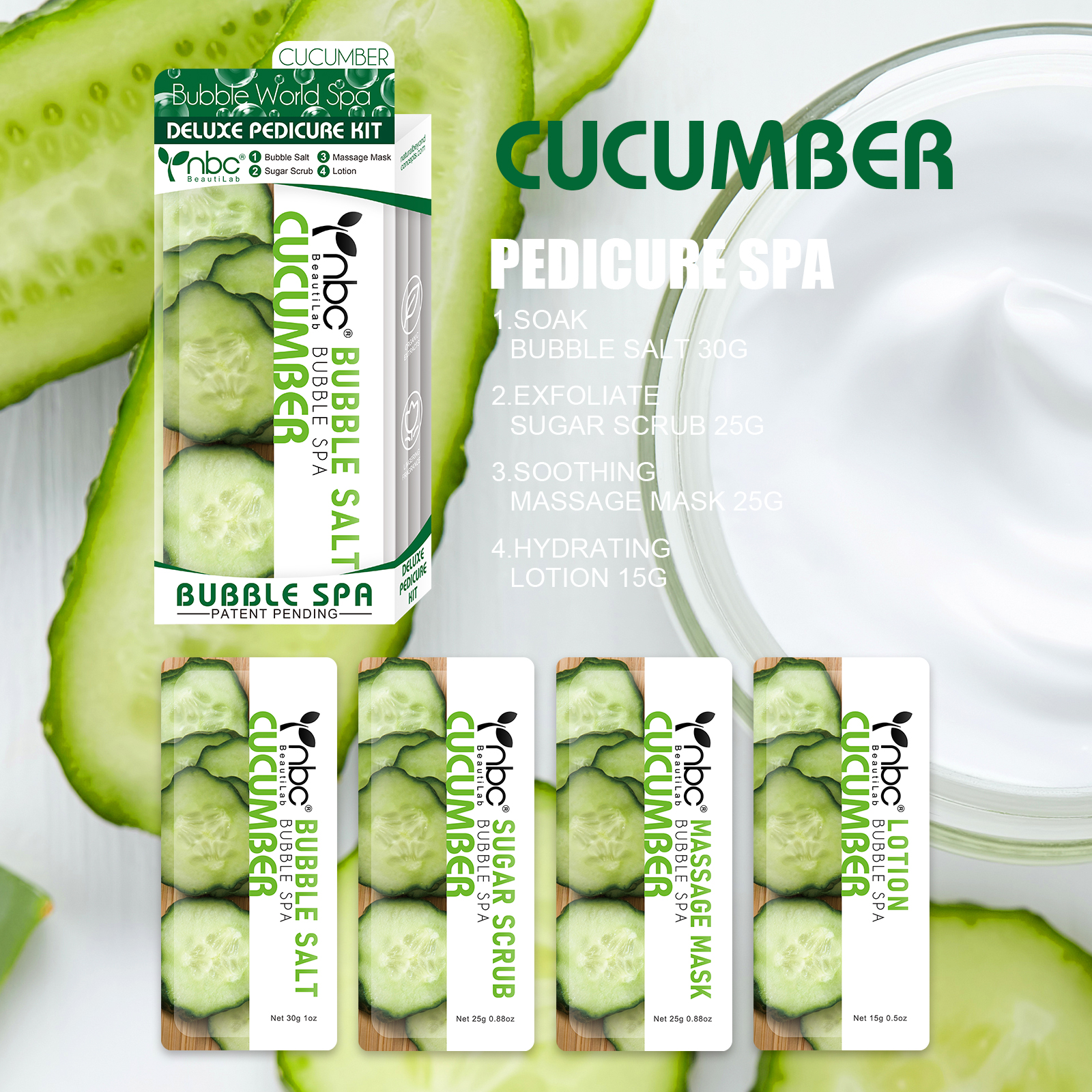 Cucumber 4 in 1 Bubble World Spa – NBC BeautiLab